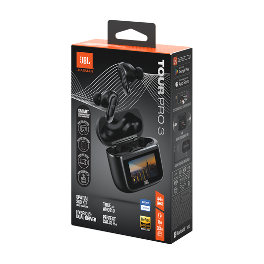 JBL Tour Pro 3 – Audífonos TWS con ANC, Audio Espacial & Estuche Smart